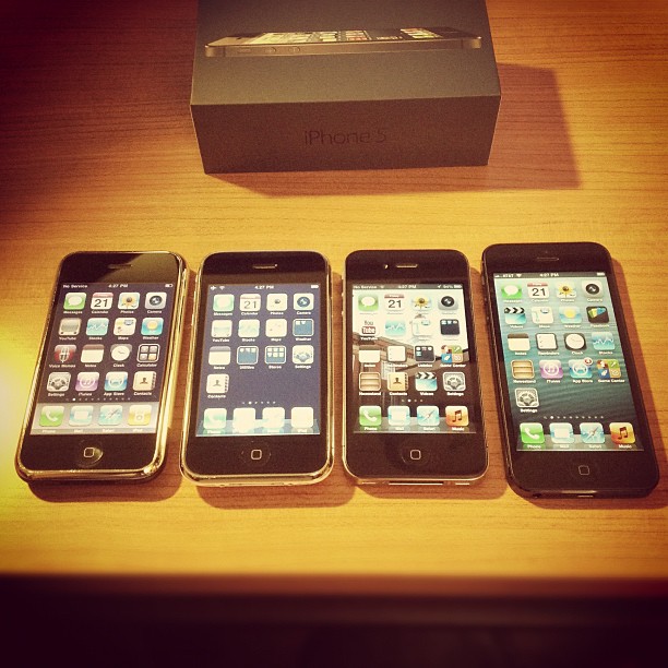 iPhones over the years.