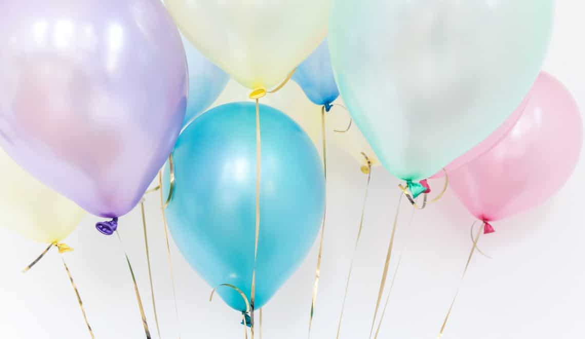 Pastel-colored balloons